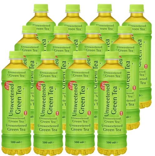 Japanese Green Tea Drink 500ml - Unsweetened Green Tea Beverage, Made with 100% Japanese Grown Tea Leaves, Refreshing Ready to Drink Tea - itnc (12 x Bottle)