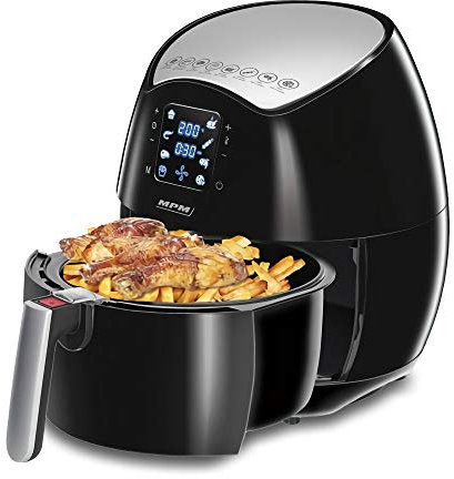 MPM MFR-06 Freidora de Aire sin Aceite, 4.5L, Pantalla Digital, Táctil, Airfryer con 8 Modos Preestablecidos, Temporizador y Temperatura Ajustable, Cocina Saludable, sin BPA, 1500W