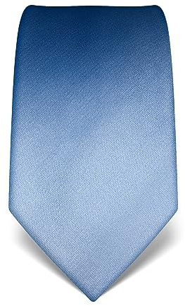 Vincenzo Boretti cravatta elegante classica da uomo, 8 cm x 15 cm, di pura seta di alta qualità, idrorepellente e antisporco, design in tinta unita azzurro