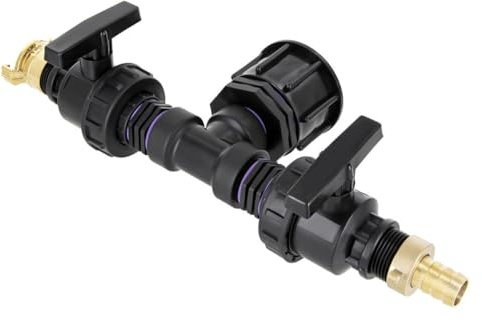 REKUBIK IBC Adapter S60x6-2-Fach 1 Kugelhahn mit 3/4 Tülle + GeKa kompatibel