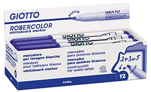 Giotto Robercolor medium whiteboard-markör, rund spets, ca 3–4 mm, blå, 1 enhet