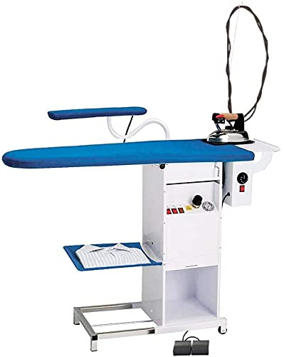 EOLO Table à Repasser TS01 Professionnelle Chauffante Aspirante Soufflante Pliable Roulettes Planche Stable Jeannette Centrale Vapeur Fer Anticalcaire Chaudière Cuivre Efficacité Energétique A++