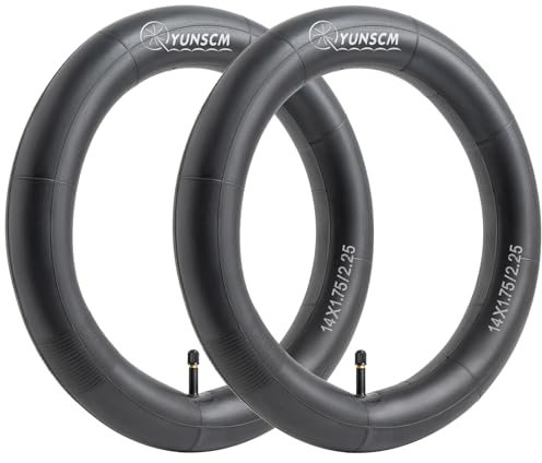 YunSCM 2er-Pack 47/57-254 14 Zoll Schlauch 14 x1.75/1.95/2.125 AV32mm Ventil kompatibel 14 Zoll Fahrradschlauch/Kinderfahrrad/Elektrofahrrad Schlauch 14x1.75 14x1.90 14x1.95 14x2.0 14x2.125