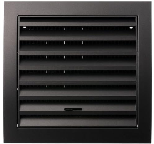 Steinberg14 Anthracite Plastic 100mm Adjustable Air Vent Cover - 4 inch Air Vents for Interior Walls and Ceilings - Outdoor Vent Cover - Extractor Fan Vent Cover - Ventilation grilles