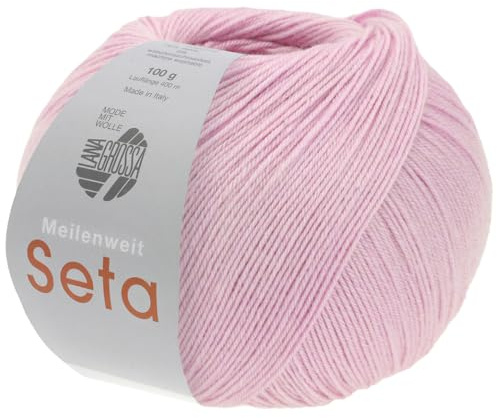 LANA GROSSA Meilenweit Seta | Sockengarn mit Seidenanteil, waschmaschinenfest | Handstrickgarn 55% Schurwolle (Merino), Polyamid, & Seide | 100g Wolle zum Stricken & Häkeln | 400m Garn FB3