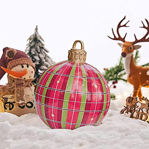 Aufblasbare Weihnachtskugel, Dekoration, riesiger Weihnachtsball, für den Außenbereich, Ornamente für Hochzeit, Festival, Heimdekoration, Hof, Rasen, Garten, Außendekoration, mit Pumpe (G), 60 cm
