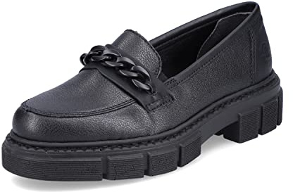 Rieker M3861 dam Loafers, svart, 39 EU