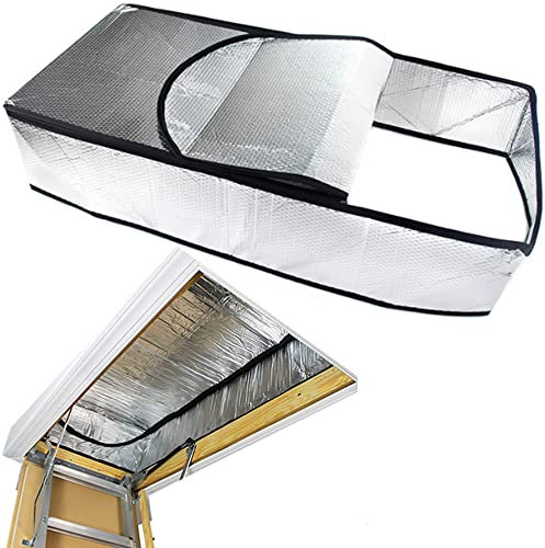 Skyour Dachbodentreppen-Isolationsabdeckungen, 63,5 x 137,2 x 27,9 cm, Dachluke, Isolationsabdeckung, R-Wert 15,5, Klasse A, feuerfest, Dachboden, Treppenzelt, Tür, Treppenleiter, Isolatorabdeckung