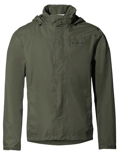 VAUDE Escape Bike Light Regenjacke Herren – Fahrradjacke wasserdicht atmungsaktiv winddicht, 2-Lagen mit verstaubarer Kapuze