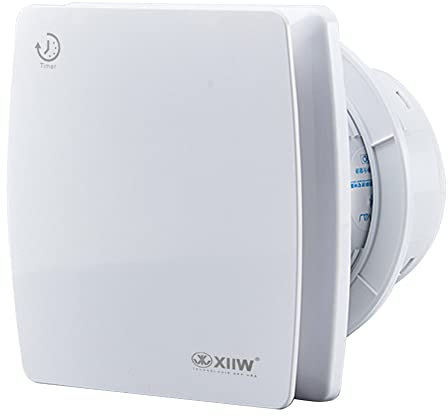 100mm Ventilatore da Bagno con Timer, diametro 100 mm, Ventilatore di Scarico con Deflettore di Riflusso,Aspiratore per Bagno per Toilette,e Cucina, 95 m³/h, 12 Watt, 34 dB, IPX4 (bianco)