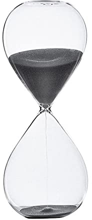 OURECO Sablier 5/30/60 Minutes Sablier Temps de Gestion du Temps Personnalité Creative Personnalité Verre Ornements Sablier Magnétique (Color : Black, Size : 60min)