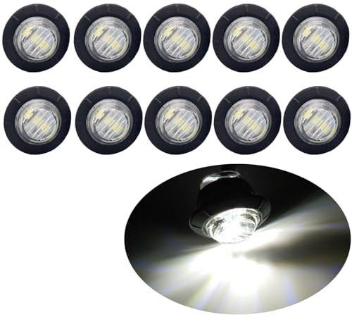 Krtopo 10X Seitenmarkierungsleuchten 12 / 24V Anhänger-Seitenleuchte Licht für LKW Wohnmobil Wohnwagen (Weißes)