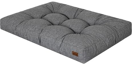 DOGGY Hundebett, Rechteckig Hundematratze, Hundecouch, größe Hunde, Kissen, Haustier, Hundebox, Schlafplatz, Hundemöbel, [XXL] - 130 x 100 cm, Anthrazite
