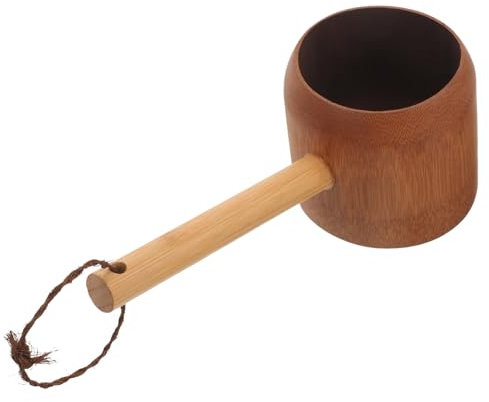 Baluue Natural Water Ladle Ergonomic Shower Dipper for Bathing Lightweight and Compact Water Scoop Multi-Functional Use Bathroom and Gardens Practical Tool