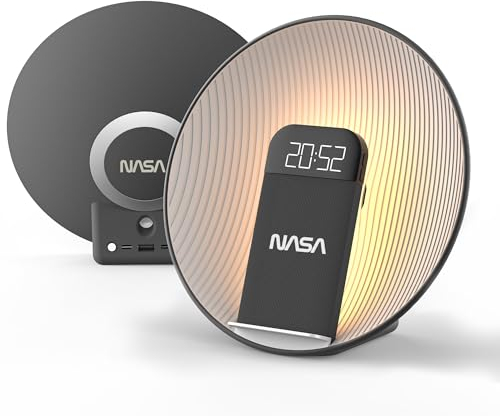 COLSUR Despertador con luz de amanecer, simulación de amanecer, con carga inalámbrica, máquina de ruido blanco con 7 sonidos naturales para bebé, altavoz Bluetooth y función de repetición (regalo)