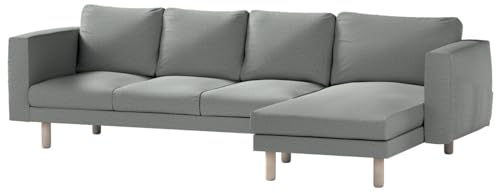Dekoria Ersättning för överdrag för Norsborg, 4-sitsig soffa med Recamiere-soffa, lämplig för modell Nikkala, blå