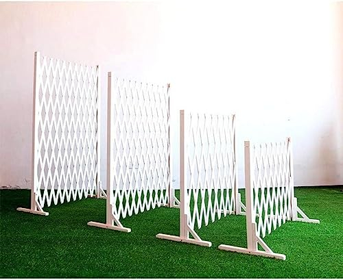ELzEy Weißer Zaun/Zierzaun für Balkon/Sichtschutzzaun für Garten/Gitterzaun aus Holz/Gitterdekoration/Teleskopgeländer/Zaun für Haustiere (160 x 80 cm)