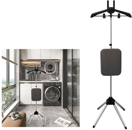 LYCDPYCD Tabla de Planchar Plegable Vertical y Portátil Con Percha de Altura Ajustable Para Dormitorio, Baño, Tienda de Ropa O Lavandería - Fácil Instalación