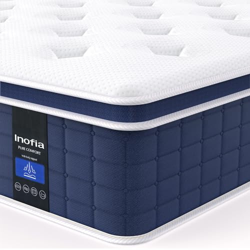 Inofia Matelas 100×200cm Ace Hybrid Firm Matelas 23 cm H4 Ferme avec Mousse à Mémoire de Forme Respirante et Ressorts Ensachés Indépendants, 7 Zones Ergonomique, Confort Extra pour Adultes et Enfants