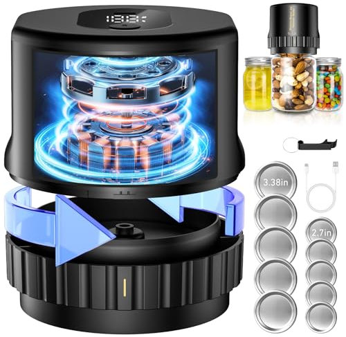 Electric Mason Jar Vacuum Sealer：jar vacuum sealer for mason jars One click start stop，Used for food storage vacuum sealer for jar，mason jar vacuum sealer kit suitable for wide mouth and regular mouth