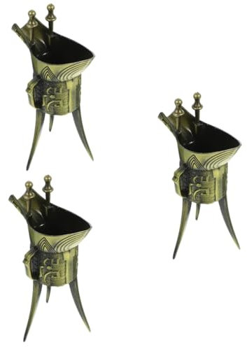 Cabilock 3st Antiker Kupferbecher Chinesischer Likörbecher Vintage Trinkgläser Trinkgefäß Aus Bronze Antiker Weinkrug Alter Kelch Vintage-bürodekor Antike Tasse Foto Requisite Zinklegierung
