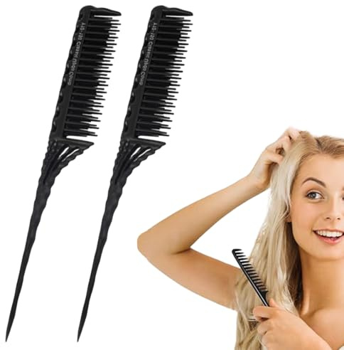 Set di 2 pettini per capelli, pettine per parrucchieri, pettine antistatico per capelli, pettine a coda di topo per donne, pettine per volume posteriore