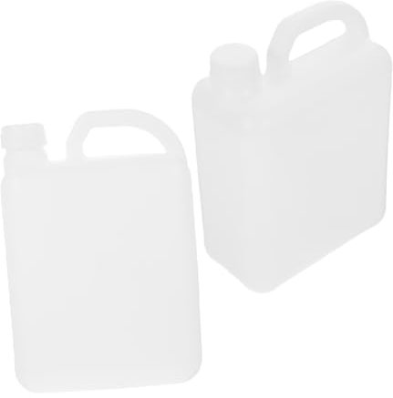 KICHOUSE 2pcs Reusable Plastic Water Jug Oil Bottles Storage Containers Ergonomic Handle for Beverage Liquid Use in Kitchen