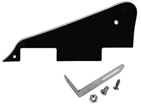 FLEOR LP Pickguard with Chrome Bracket for GB LP Style Guitar Replacement, Black 3ply