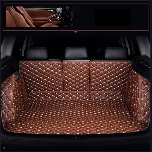 FUWUDI Auto Kofferraumwanne Kofferraummatte für Opel Astra H 2004-2013, Ledermaterial Kofferraum Schutzmatte Antirutschmatte Innenzubehör,Brown