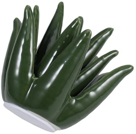 SOLUSTRE Keramik Schmuckschale Aloe-form Für Damen Ringe Ohrringe Badezimmerdeko Ringschale Ringtablett Schmuckhalter Kleine Schmuckschale Aufbewahren Präsentieren