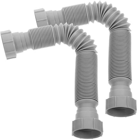 Tofficu 2pcs Adjustable Expandable Drain Hose Extension Flexible Kitchen Sink and Washbasin Drainage Pipe for Sink Drain Connection