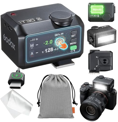 Flash Godox IT30Pro C para Canon, IT30ProC IT30PROC TTL HSS 1/8000s Mini Flash Camera, Compatible con Cámara Canon EOS R RP R5 R6 R3 R7 R8 R10 R100 M3 M5 M6 M50 R5 Mark II R6 Mark II