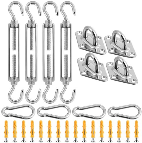 vsshe Kit di fissaggio per tenda da sole M6, Set di fissaggio per tenda da sole, Acciaio Inossidabile Kit Accessori di Montaggio per Giardino, Accessori di Fissaggios per Vela Parasole.