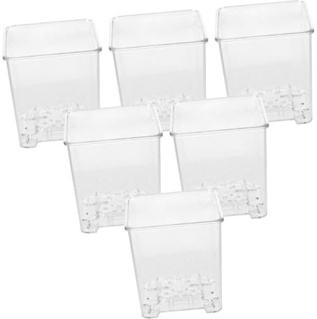 IMIKEYA Pots à Orchidées Jardinières Décoratives Simples Lot de 6 en Acrylique Transparent Surface Lisse et Forte Flexibilité pour Intérieur et Extérieur