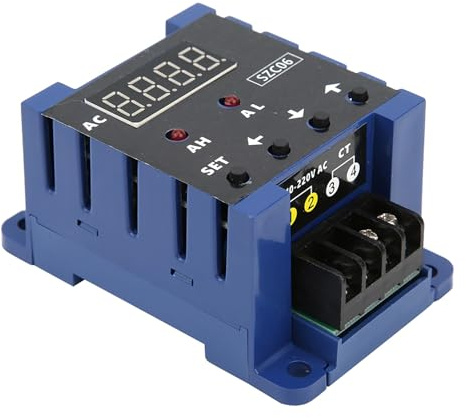 Amperímetro Digital, relé de Alarma de Rango de Medida 0.3-50A, Rendimiento Estable, Monitoreo en Tiempo Real, AC110-220V para Suministros Industriales con Protección contra Sobrecarga, (50A)
