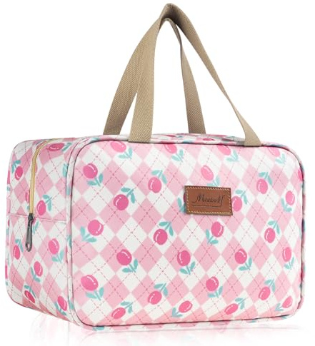 Aucuu Volle Größe Kulturbeutel, Reise Kulturbeutel, Kosmetiktasche Damen, Reise Make-up Taschen Organizer, Groß Waschtasche Make up Tasche mit Griff für Zubehör für Damen Herren