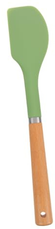CONGARTENO Spatule de Cuisson en Silicone Résistante la Chaleur, Manche en Bois Naturel, Taille Moyenne, Ustensile Cuisine Polyvalent pour Pâtisserie et Tartinage, Outil de Cuisson