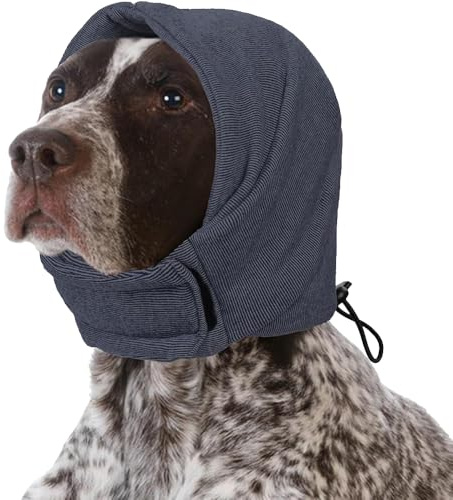 XFSRG Gehörschutz Hund Ohrenschutz Hundemütze Kapuzenform Verstellbares Wintermützen für Haustiere Wasserdichter Hunde-Ohrenschützer für Kleine Mittelgroße Große Hunde(Grau-S)