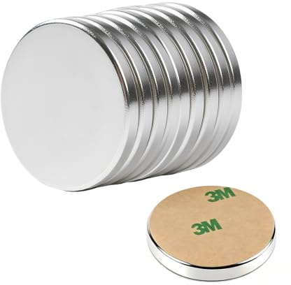 TACHIO Magnete Stark 10 Stück,25X3mm Kühlschrankmagnet Whiteboard für Handwerk, Zuhause, Büro, Fotos,Kleine Neodym Magnete Mit Doppelseitigem Klebstoff
