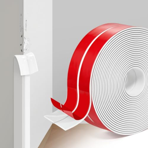 QILIMA Protection Angle Mur 1 Rouleau, 40mm x 9m Baguette de Finition Adhésive, Cornière de Protection Souple L-Forme pour Coins de Murs et Meubles, Blanc