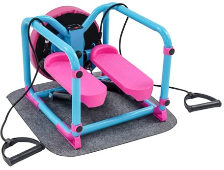 HUOMMGS Twister de hanche et stepper 2 en 1 pour la maison - Jusqu'à 150 kg - Mini stepper avec écran LCD - 2 bandes de résistance - Tapis antidérapant à 360° - Twister - Appareil de sport - Twister