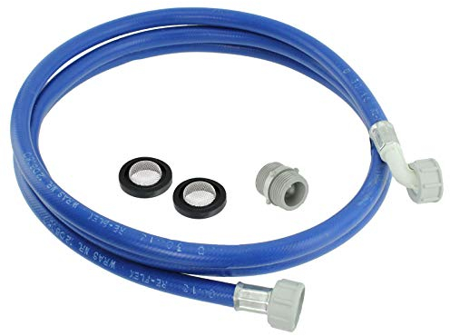 SPARES2GO Universal Washing Machine/Dishwasher Water Inlet Fill Hose 2.5m + 3/4 BSP Size Washer with Mesh Filter x 2