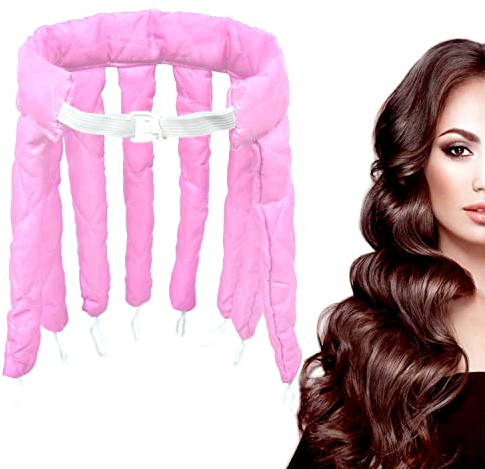 WUBAYI Heatless Curling Rod - Soft No Heat Hair Curlers for Overnight - Hair rollers with satin bag(pink)