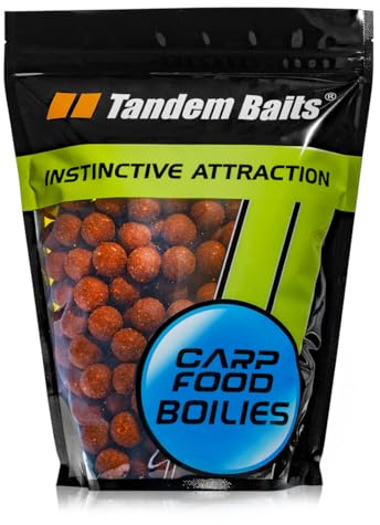 Tandem Baits Carp Food Boilies Leckere Boilies für Karpfen Angeln ohne Mühe Köder zum Große-Fische-Angeln Karpfenzubehör für Profis & Hobby-Angler 18 mm 1 kg