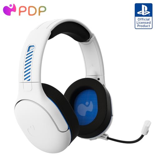 PDP AIRLITE PRO Wireless Headset weiß with Noise Cancelling Microphone for Sony Playstation PS5 - PS4, Officially Licensed