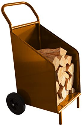 Massiver Kaminholzwagen Brennholzwagen Holzwagen mit Rollen (Kupferbraun)