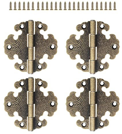 Antike Scharniere - Dekoratives Scharnier - Scharniere klappbar - Möbelscharniere - Schrankscharnier - Türscharniere,Geeignet für Möbel, Türen, Schränke (Rundes Scharnier)