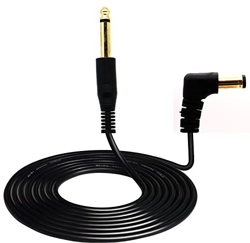 LOKEKE - Cavo per tatuaggi, placcato oro, OD2,2 mm, da 6,35 mm fino a 5,5 x 2,1 mm, connettore per tatuaggi, 5,9 FT