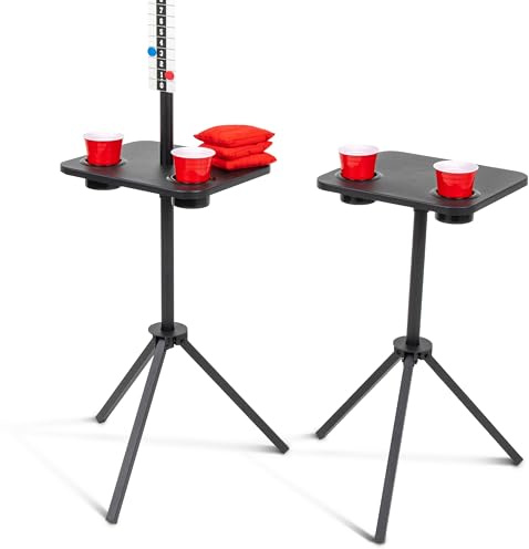 GoSports ScoreCaddy Set med 2 alla väder kornhål poängbord med dryckeshållare – utomhuspoänghållare tillbehör för gårdsspel