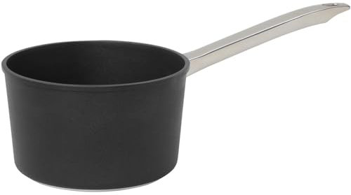 SKK kleine Aluguss Stielkasserolle Ø 16 cm - induktionsgeeignet - hoher Antihaft beschichteter Saucentopf & Edelstahl Griff - Made in Germany